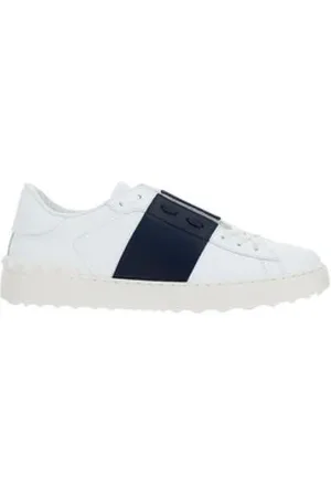 VALENTINO GARAVANI Sko, Herre, Hvid, 40 EU, Læder, Studded Slip-On Åbne Sneakers