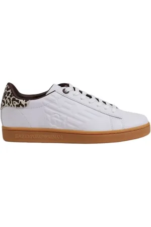 EA7 Sko, Dame, Hvid, 38 2/3 EU, Læder, Beige Læder Sneaker Kvinders Kollektion