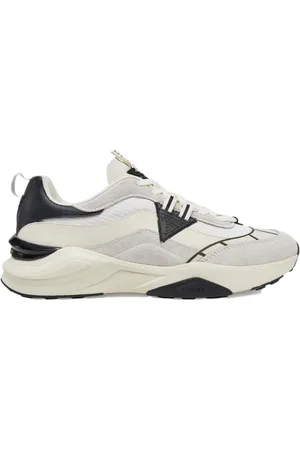 Guess Sko, Herre, Sort, 45 EU, Læder, Sort PU Læder Sneakers - Patchet Logo