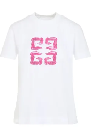 Givenchy Top, Dame, Hvid, S, Hvid Signatur 4G Crew Neck T-shirt