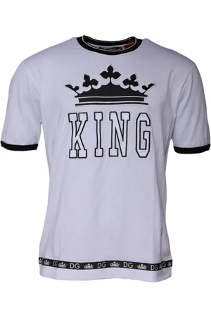 Dolce & Gabbana Top, Herre, Hvid, XL, Bomuld, Hvid Jersey T-shirt med rund hals og korte ærmer