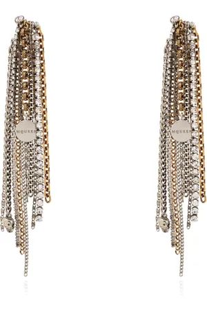 Alexander McQueen Tilbehør, Dame, Grå, ONE SIZE, Uld, Øreringe med vedhæng