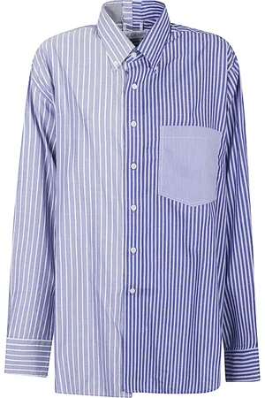 E.L.V. Denim Bluser & Skjorter, Dame, Blå, L, Denim, Blå Stribet Skjorte Unik Udseende