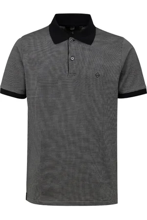 Dunhill Top, Herre, Sort, M, Bomuld, Sort Bomuld og Silke Polo Shirt