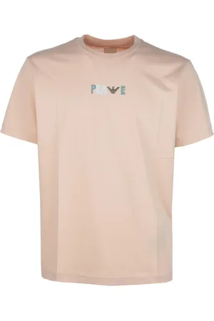 Emporio Armani Top, Herre, Lyserød, M, Bomuld, Afslappet Bomuld T-Shirt til Mænd