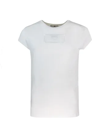 Elisabetta Franchi Top, Dame, Hvid, XL, Broderet Logo Slim Fit T-shirt