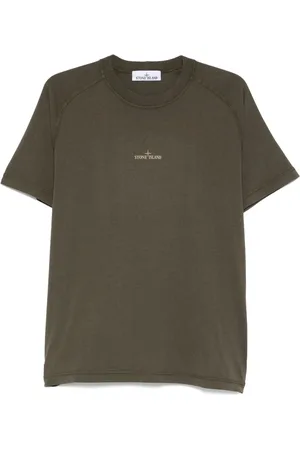 Stone Island Top, Herre, Grøn, M, Bomuld, Afslappet Bomuld T-shirt