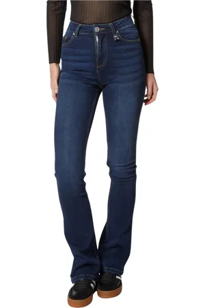 John Richmond Jeans, Dame, Blå, W30, Bomuld, Højtaljede bootcut mørkeblå jeans