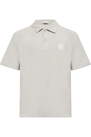 Stone Island Top, Herre, Grå, L, Bomuld, Polo med logo patch