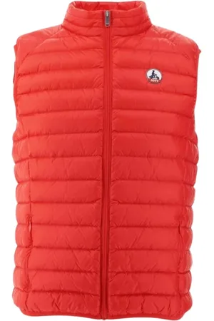 Jott Jakke, Herre, Rød, 3XL, Rød Ærmeløs Puffer Jakke med Lynlås