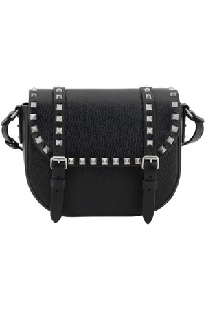 VALENTINO GARAVANI Taske, Herre, Sort, ONE SIZE, Uld, Rockstud Messenger Skuldertaske