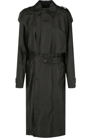 Bottega Veneta Jakke, Herre, Sort, M, Læder, Sort Læder Trenchcoat