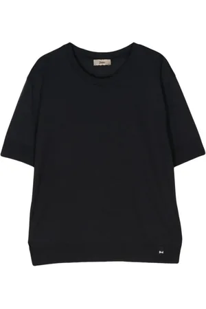 HERNO Top, Dame, Blå, M, Navy Strik Kortærmet Top