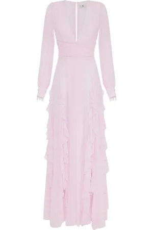 Elisabetta Franchi Kjole, Dame, Lyserød, S, Elegant Kjole Samling