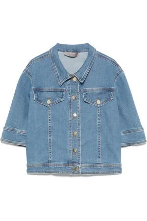 D.EXTERIOR Jakke, Dame, Blå, XS, Denim, Blå Denim Jakke med Knaplukning