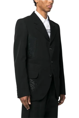 Comme des Garçons Jakke, Herre, Sort, L, Uld, Panel Blazer i Uldblanding
