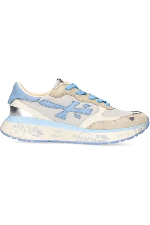 Premiata Sko, Dame, Flerfarvet, 38 EU, Suede, Beige Suede Lauryn Sneakers med Logo