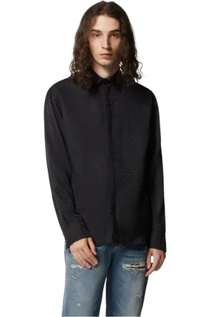 John Richmond Skjorte, Herre, Sort, 2XL, Bomuld, Sort herreskjorte