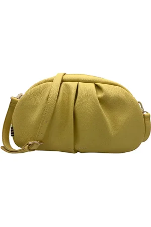 Manila Grace Taske, Dame, Gul, ONE SIZE, Læder, Gul Vegansk Hammert Læder Crossbody Taske