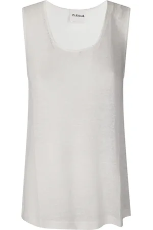 P.A.R.O.S.H. Top, Dame, , M, Linned, Linned Tank Top, Rund Halsudskæring, Almindelig Pasform