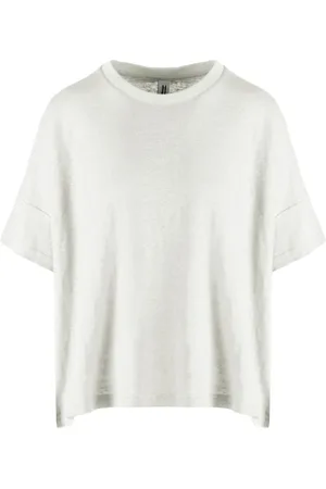 Bomboogie Top, Dame, Hvid, XS, Linned, Løstsiddende T-shirt i hørjersey
