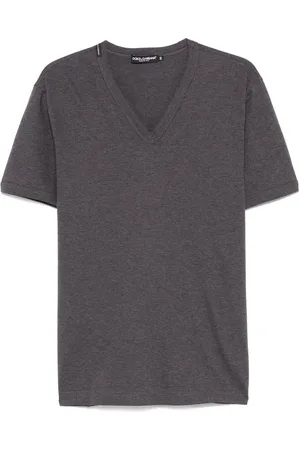 Dolce & Gabbana Top, Herre, Grå, S, Bomuld, Afslappet Bomuld T-shirt i Sort