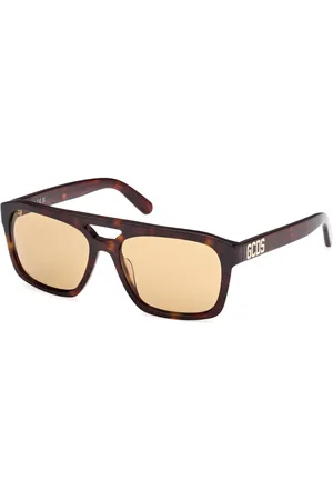 GCDS Tilbehør, Herre, Brun, 56 MM, Uld, Stilfulde unisex solbriller Havana brun