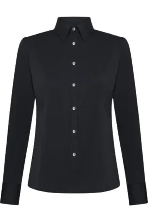 RRD Bluser & Skjorter, Dame, Sort, S, Stræk Oxford Skjorte med Nacre Knapper
