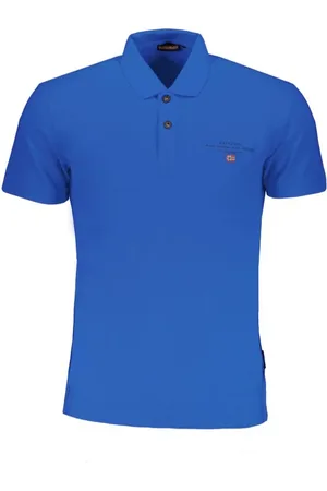 Napapijri Top, Herre, Blå, M, Bomuld, Blå Bomuld Polo Shirt med Korte Ærmer