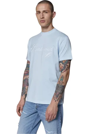 John Richmond Top, Herre, Blå, XL, Bomuld, T-shirt med korte ærmer med broderet logo og raffineret design