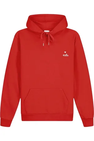 Arte Antwerp Sweathshirts & Hoodies, Herre, Rød, S, Bomuld, Logo Heart Hoodie med Frontlomme