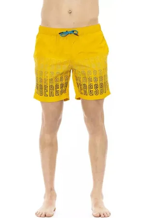 Bikkembergs Badetøj, Herre, Gul, L, Polyester, Gradient Print Badeshorts i Lys Gul