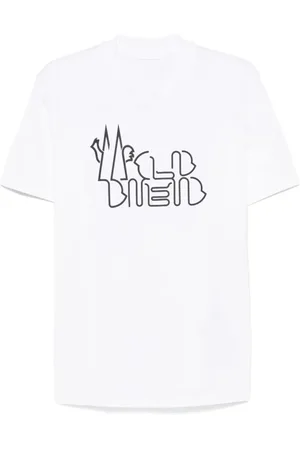 Moncler Top, Herre, Hvid, XL, Bomuld, Afslappet Bomuld T-shirt til Hverdagsbrug