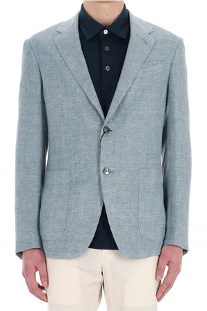 Ermenegildo Zegna Jakke, Herre, Grøn, XL, Linned, Let Grøn Linned Blazer
