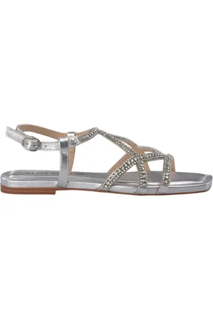 Alma en Pena Sko, Dame, Grå, 37 EU, Kryds sandal med sten