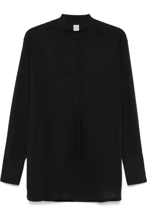 Totême Bluser & Skjorter, Dame, Sort, M, Elegant Stand Collar Shirt