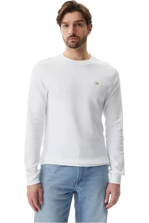 Calvin Klein Top, Herre, Hvid, XL, Bomuld, Hvid Langærmet Skjorte