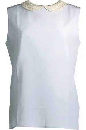 GANT Top, Dame, Blå, 3XL, Uld, Blå bred strop tank top kontrast krave