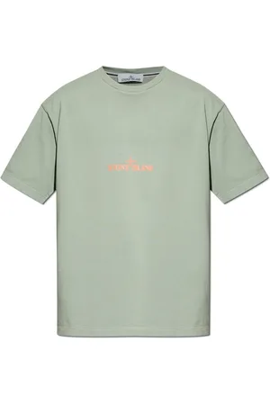 Stone Island Top, Herre, Grøn, L, Bomuld, T-shirt med tryk
