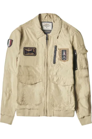 Aeronautica Militare Jakke, Herre, , 3XL, Uld, Gul Pilotjakke med Tricolor Patches