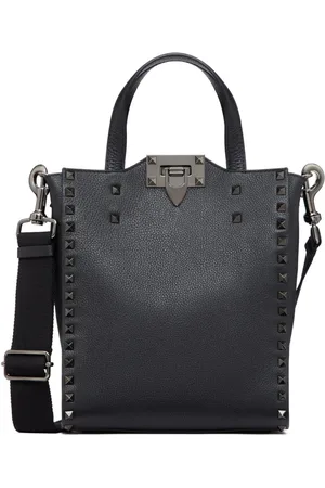 VALENTINO GARAVANI Taske, Herre, Sort, ONE SIZE, Uld, Rockstud Shopper Small Tote Bag
