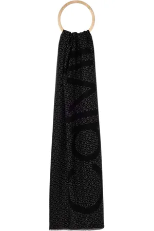 Calvin Klein Tilbehør, Dame, Sort, ONE SIZE, Uld, To-Tone Frynser Tørklæde