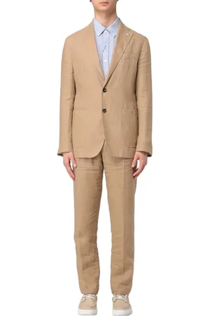 Manuel Ritz Jakkesæt, Herre, , XL, Linned, Linnedragt Monopetto Klassisk Slim Fit