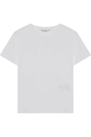 Max Mara Top, Dame, Hvid, L, Kortærmet rund hals T-shirt
