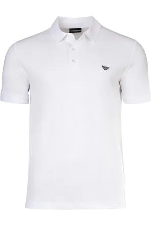 Emporio Armani Top, Herre, Hvid, S, Bomuld, Hvid kortærmet poloshirt