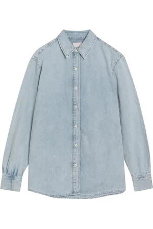 Calvin Klein Bluser & Skjorter, Dame, Blå, S, Denim, Denim Skjorte Klassisk Stil
