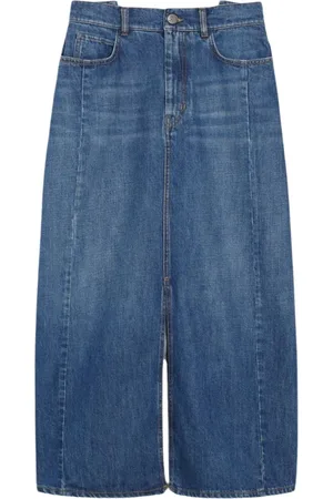 Max Mara Nederdel, Dame, Blå, XS, Denim, Blå Denim A-formet Nederdel