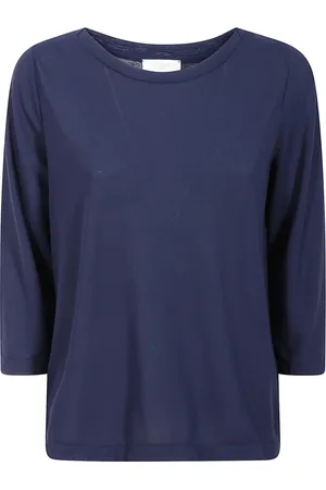 ZANONE Top, Dame, Blå, M, Bomuld, Hvid Bomuld Trekvartærme T-shirt