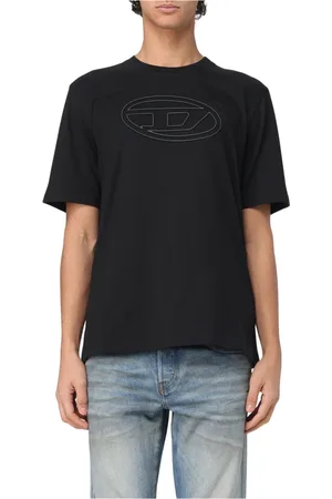Diesel Top, Herre, Sort, L, Bomuld, Justerbar Big Oval T-shirt