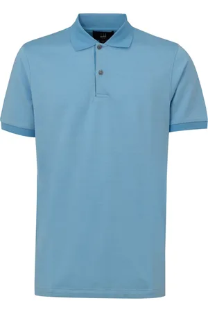 Dunhill Top, Herre, Blå, M, Bomuld, Blå Himmel Bomuld Silke Polo Skjorte